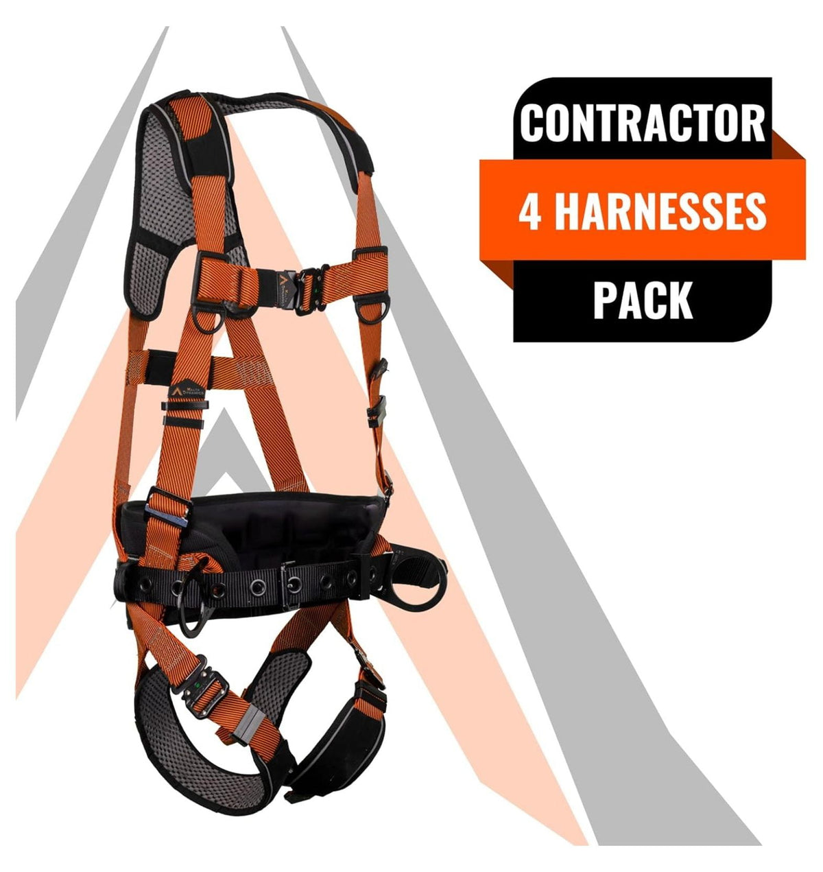 Warthog MAXX - Safety Harness for Construction – Fall Protection Equipment with Removable Belt and Lumbar Support, Side D-Rings, and Padding, OSHA & ANSI Compliant (L-XL)