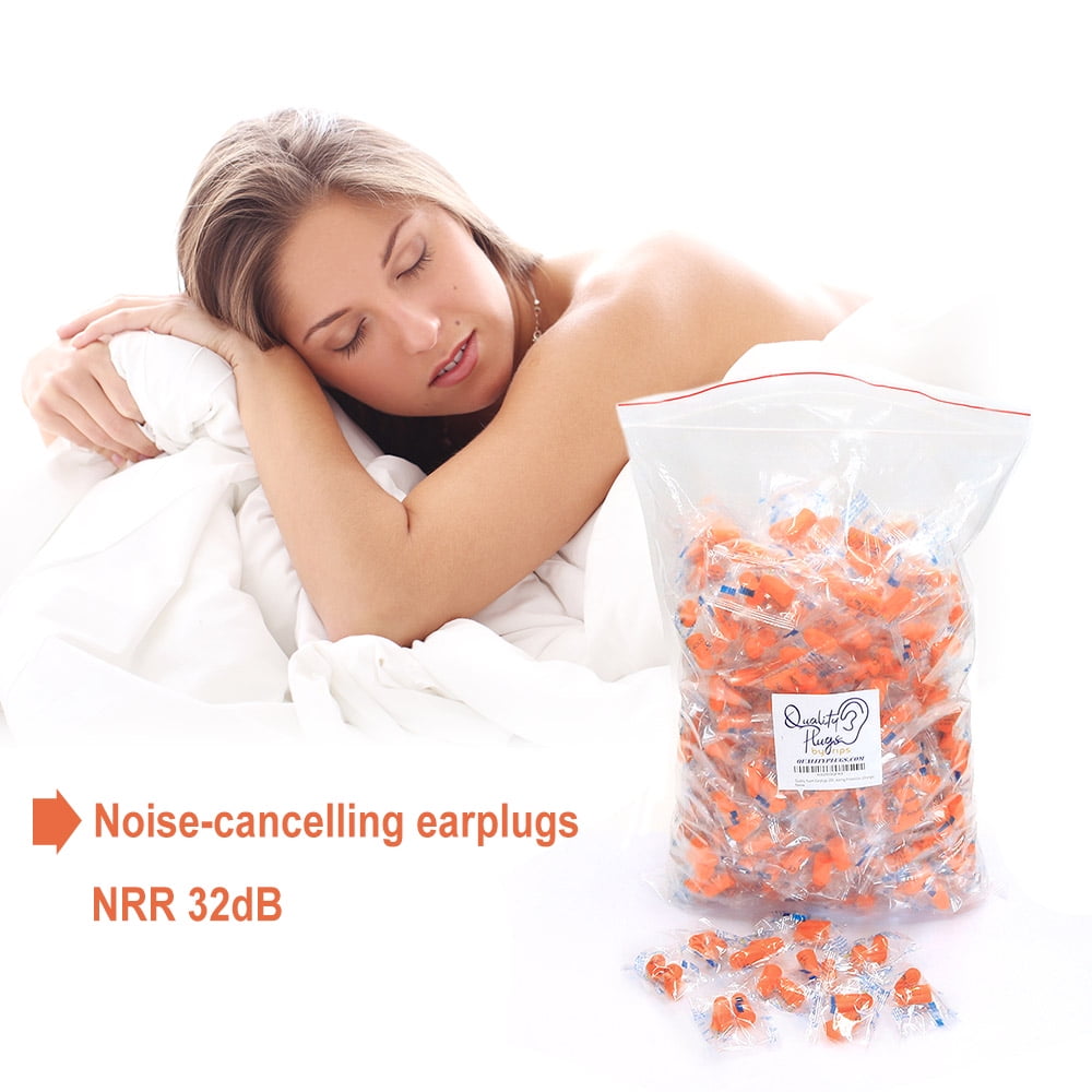 200 Pair Foam Earplugs Noise Cancelling for Wood-Working, Construction, & Factory - 32db