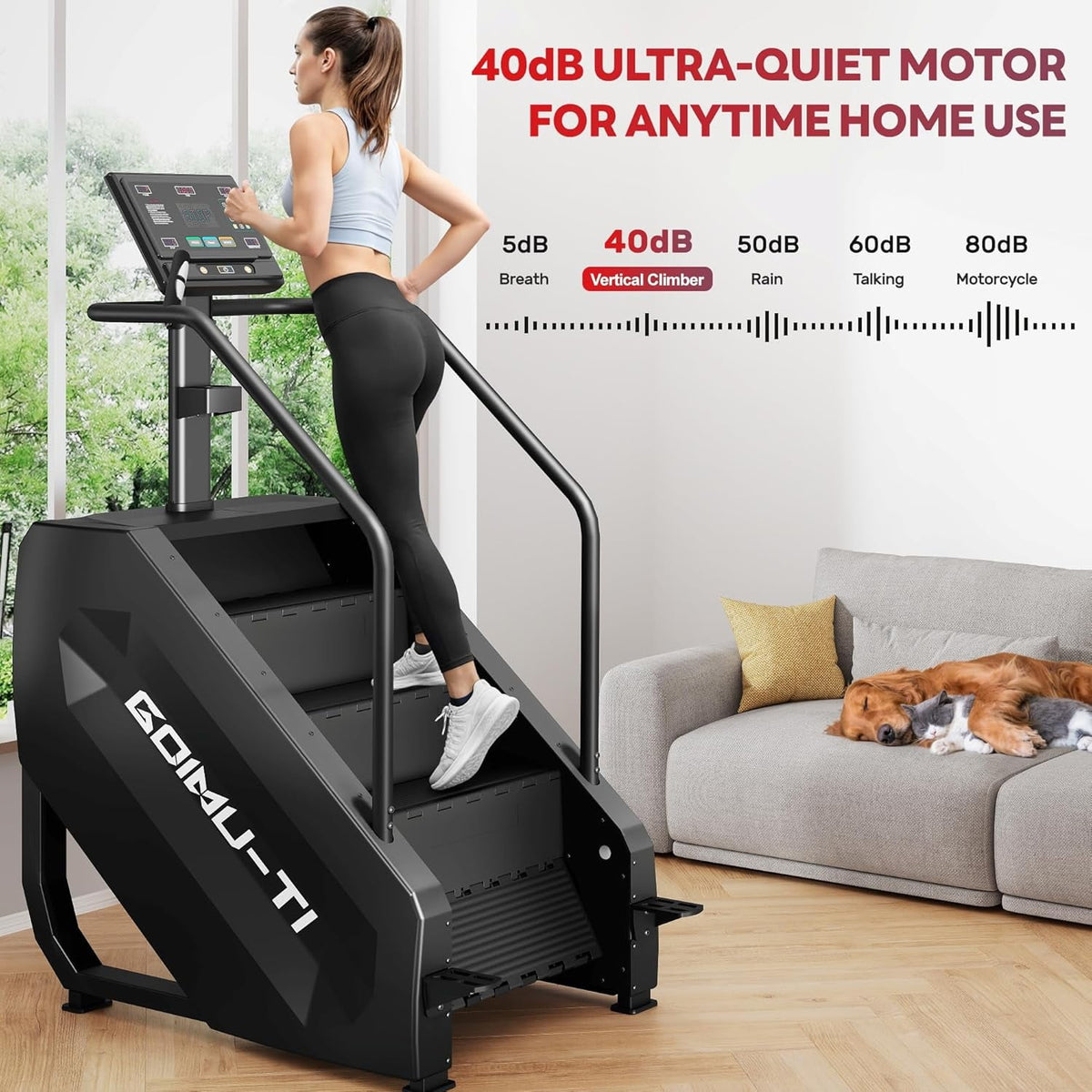Stair Stepper Machine, 550Lbs Commercial Grade Stair Climber for Home with 15 Resistance Level and LED Screen, Stepmill Exercise Machine for Full Body Workouts, 24-164 Steps/Min
