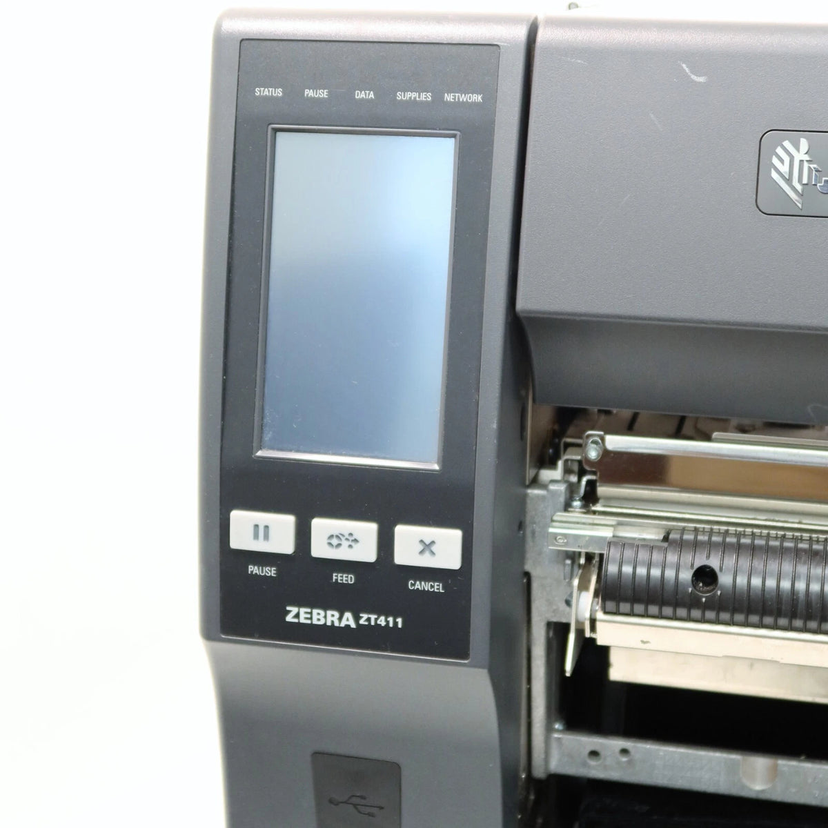 Restored Zebra ZT411 Industrial Thermal Transfer / Direct Thermal Label Printer – 300 DPI, 4-inch Print Width, USB, Serial, Ethernet, Bluetooth, Peeler & Full Rewind – ZT41143-T410000Z (Refurbished)