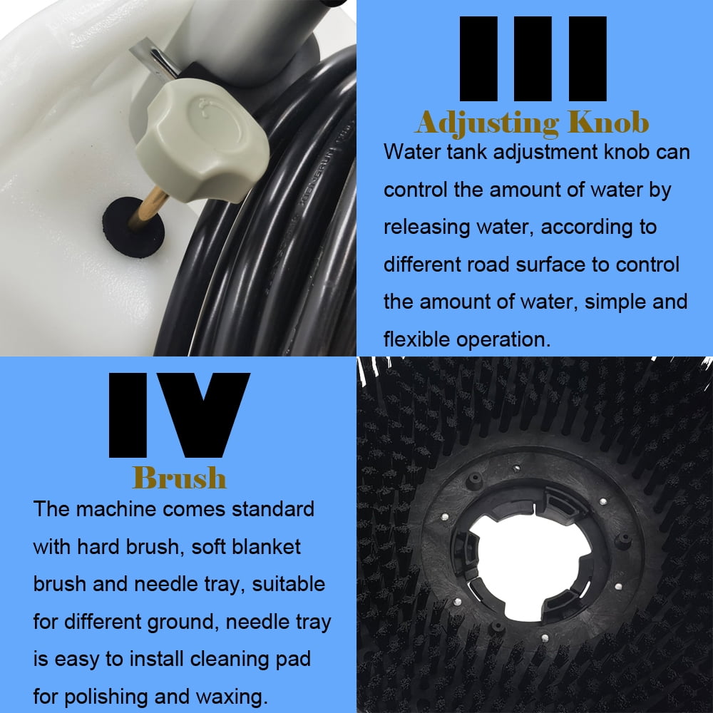 17" Floor Polisher Machine Commercial and Industrial Floor Scrubber Buffer Heavy Duty Polisher Machine 110V