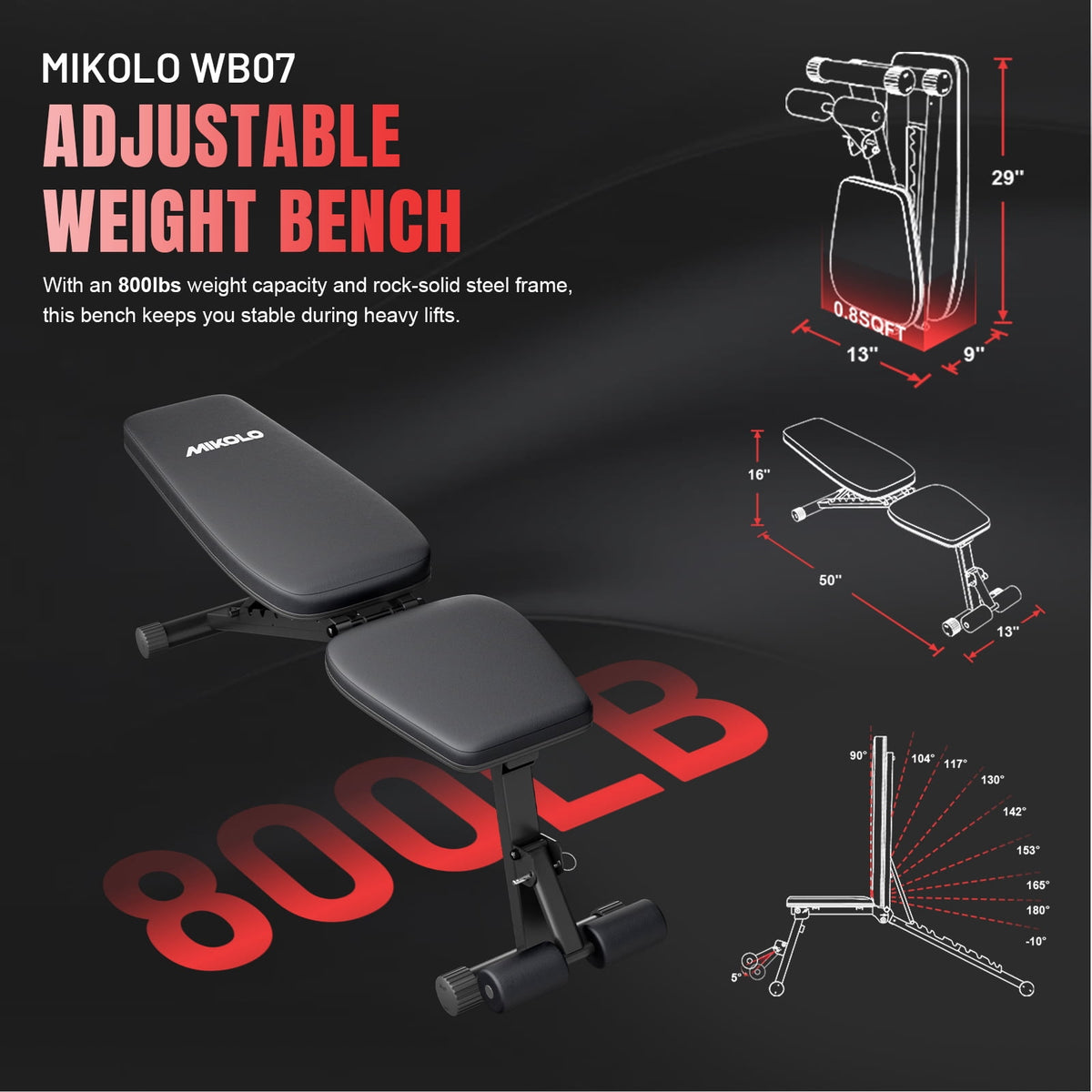 Mikolo Functional Trainer with 400lbs Weight Stack, Cable Crossover Machine with Independent Double Pulley System, 2000lbs Multi-Functional Chest Fly Machine, Lat Pulldown Machine Home Gym with Bench