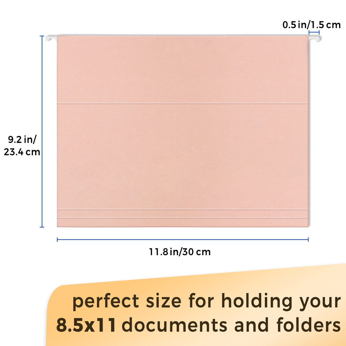 SUNEE 25 pack Pastel Colors Hanging File Folders with 1/5-cut Tabs