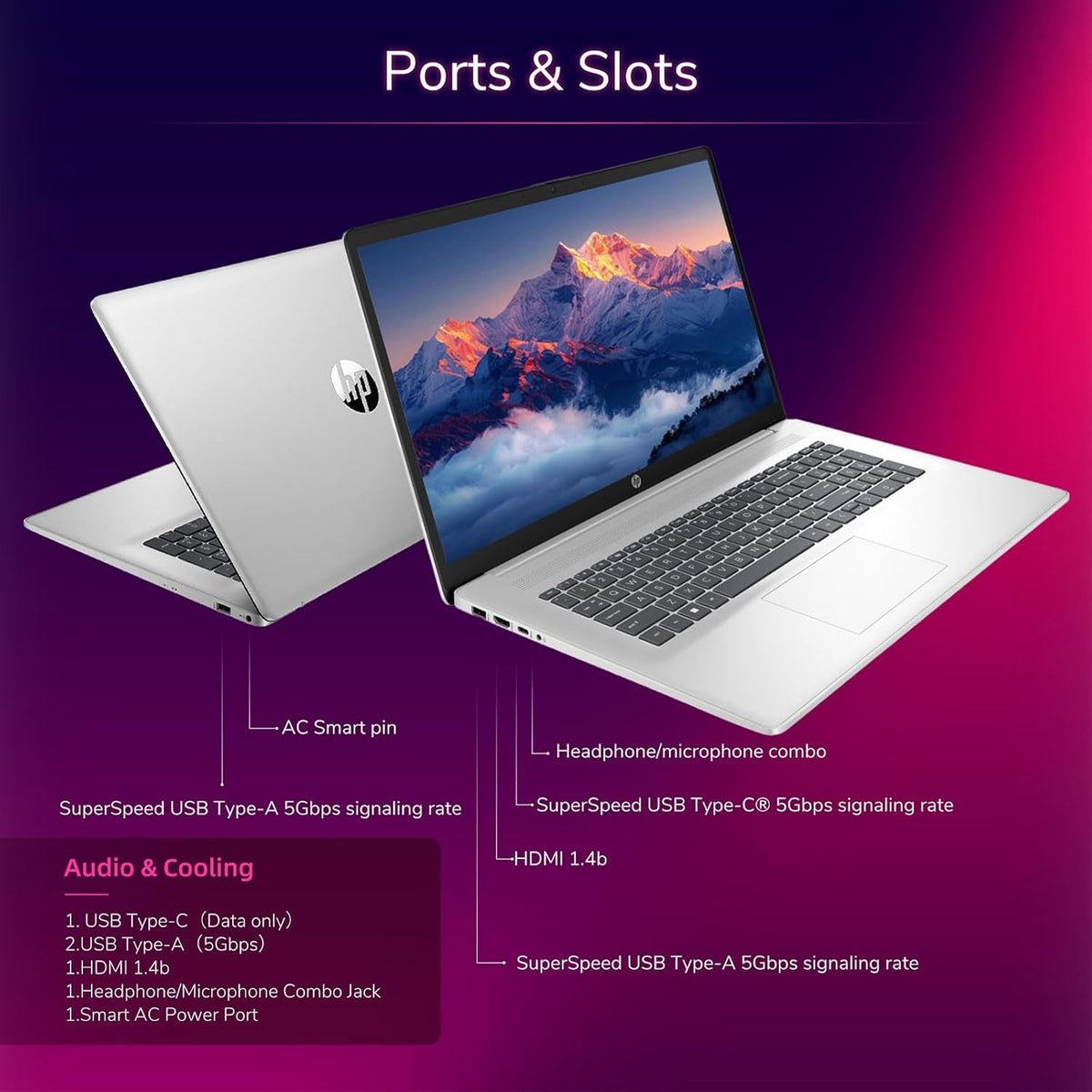 HP 17.3-inch Flagship Touchscreen Laptop - AI-Powered Copilot, AMD R5-7530U(up to 4.5GHz), Wi-Fi 6, 8G RAM, 256GB SSD, Win 11 Pro, w/Accessories