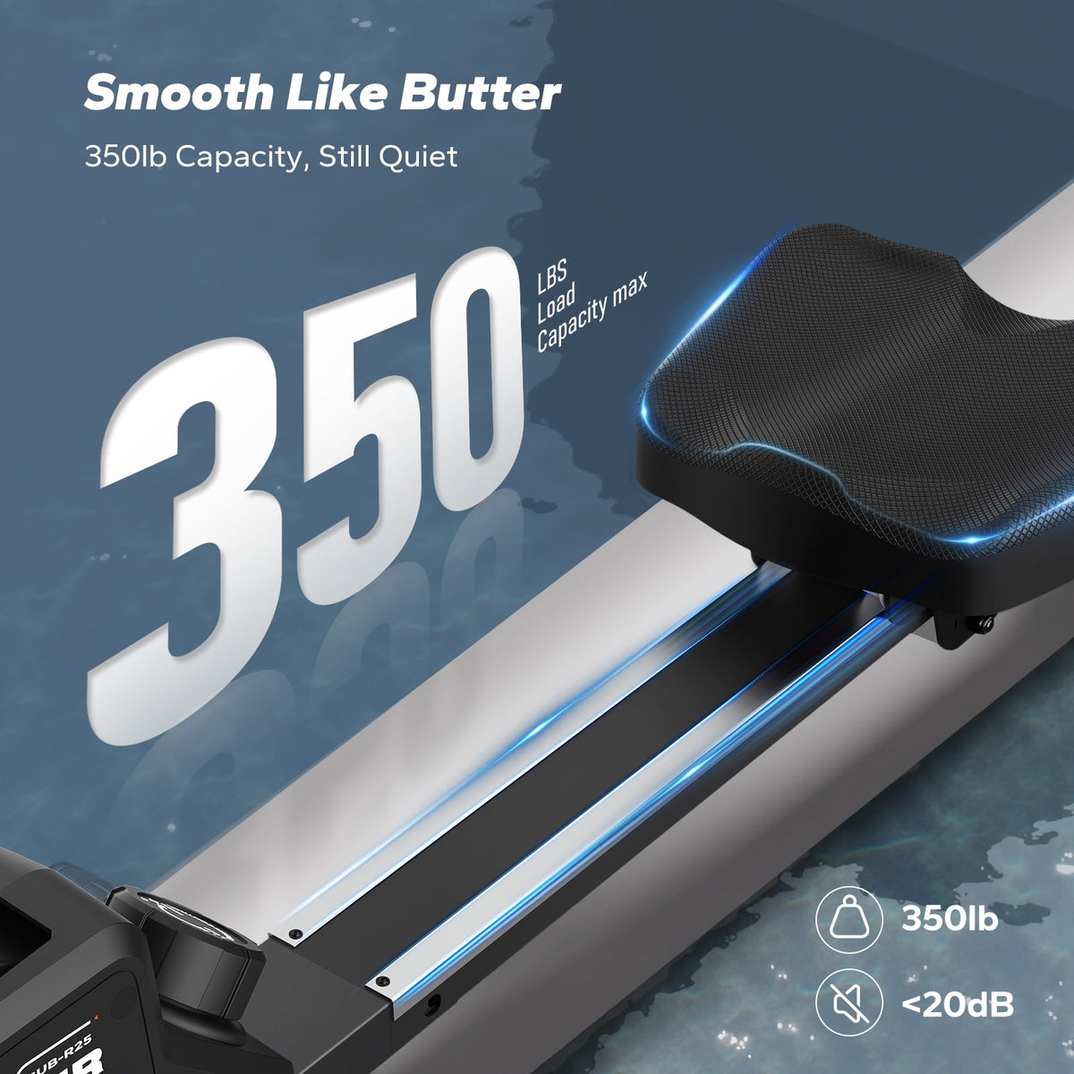 MERACH Magnetic Rowing Machine with 16 Levels, 350 lbs Weight Capacity, Silent Operation, Bluetooth App Support for Full-Body Home Fitness & Weight Loss