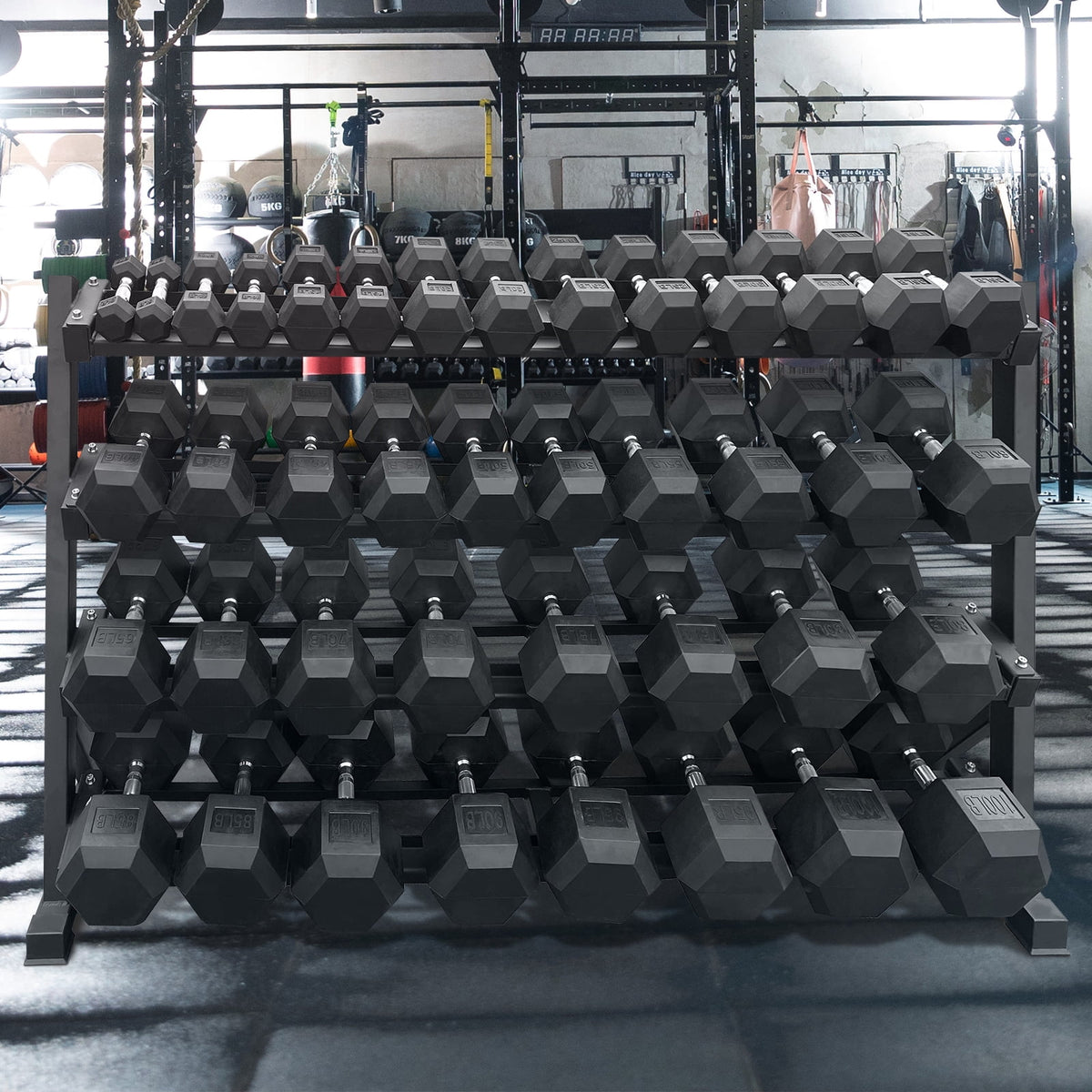 5–100 lbs Dumbbells Weight Set (20 Pairs) with Weight Storage Rack, 2100 lbs Hex Dumbbell Sets, Gyms Weights Dumbbells Sets with Rack, Weight Set for Home Gym, Strength Training