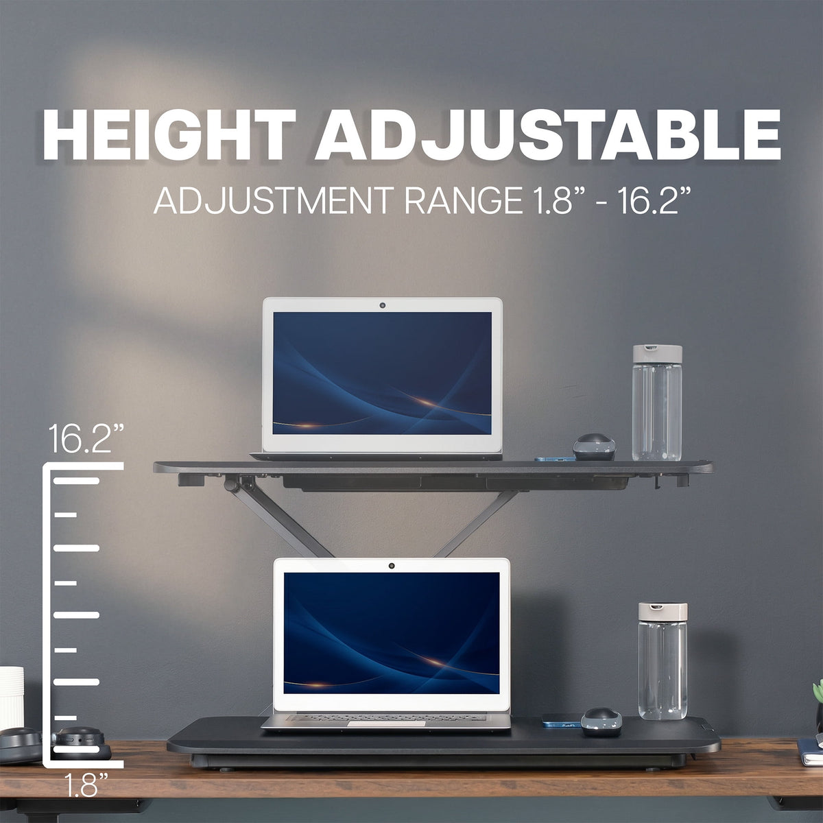 VIVO Economy Height Adjustable 29" Standing Desk Sit Stand Desktop Monitor Riser
