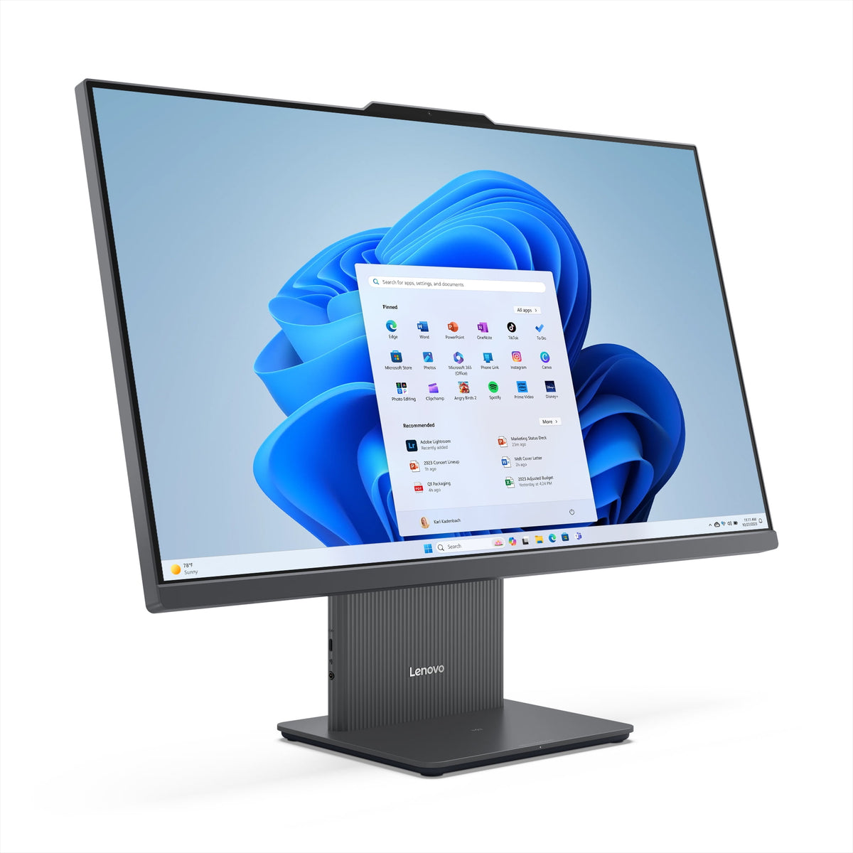 Lenovo IdeaCentre 27" FHD Non-Touch All-In-One Windows Desktop Core i5-13420H, 16GB, 512GB, Luna Grey F0HM00HCUS