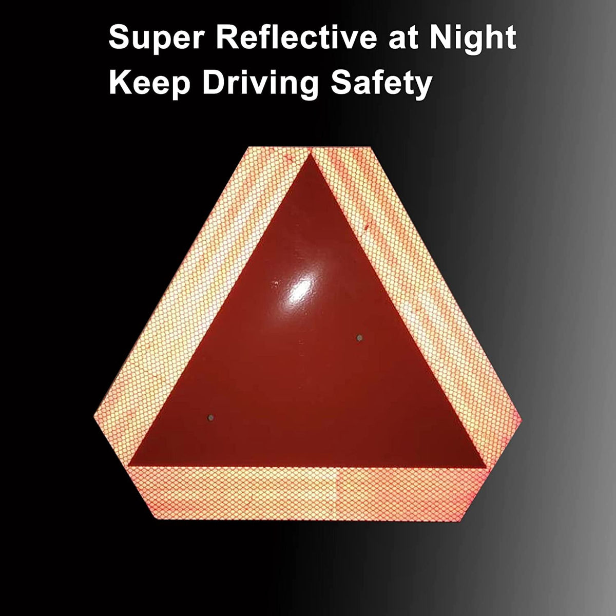 2 Pack Slow Moving Vehicle Sign, Plastic, Farm Triangle Safety Sign, Highly Visible, 14"x16" Engineering Grade Reflective for Golf Cart