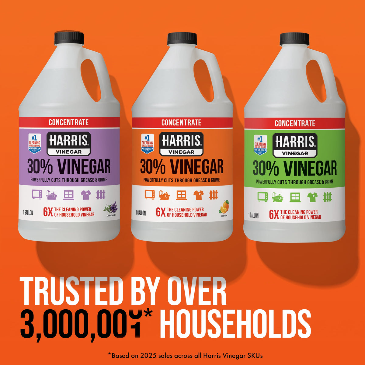 Harris 30% Concentrated Vinegar, Multi-Purpose Use for Home and Outdoor, 1 Gallon
