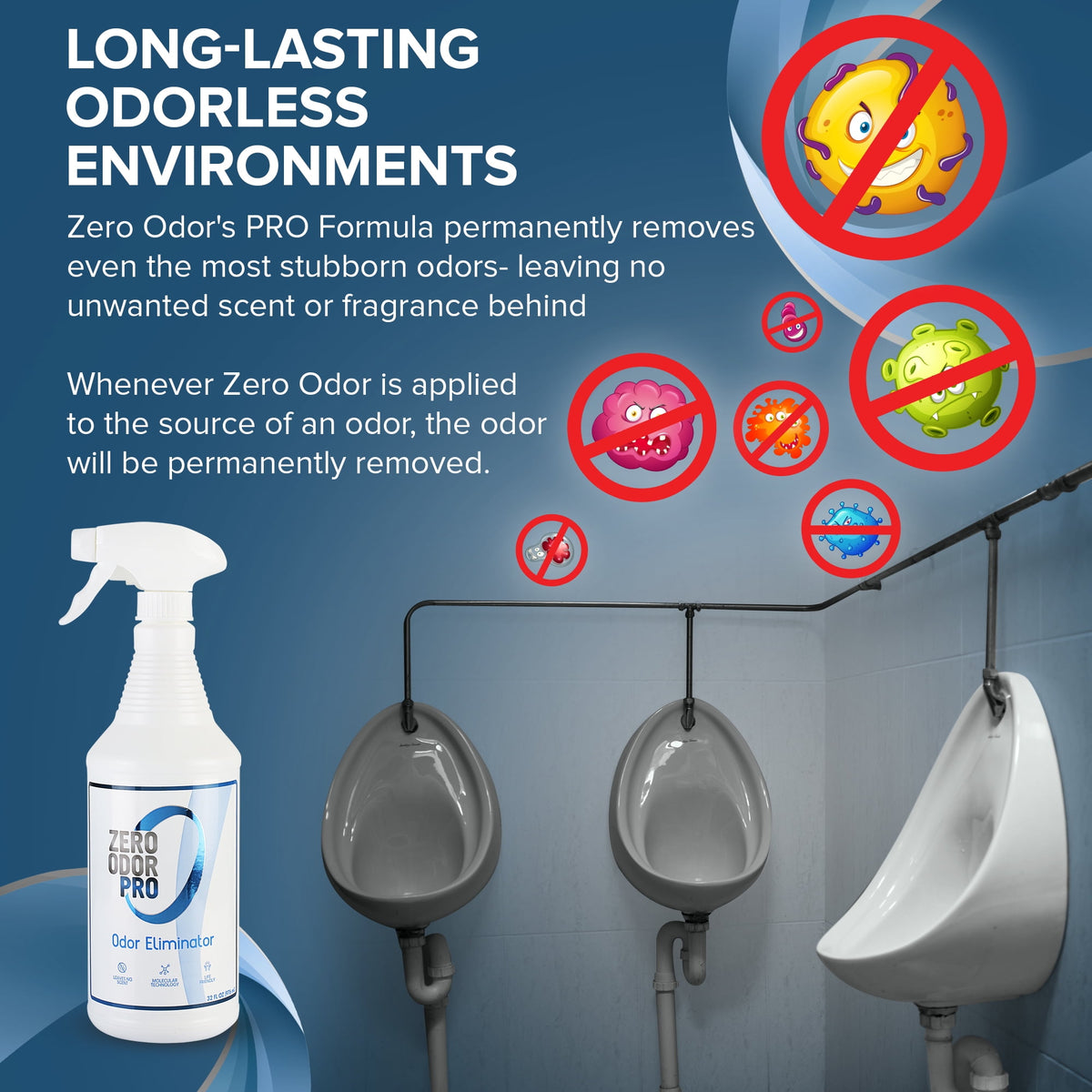 Zero Odor Commercial Odor Eliminator Spray Smell Remover Air & Surface Deodorizer Couch Carpet 32 oz