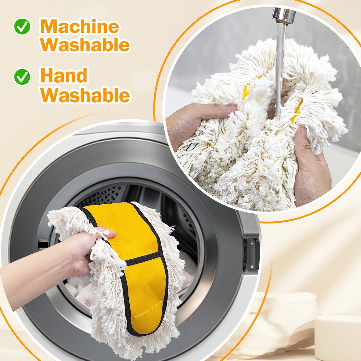 NEWE 24” Commercial Dust Mop for Floor Cleaning , Hardwood, Yellow