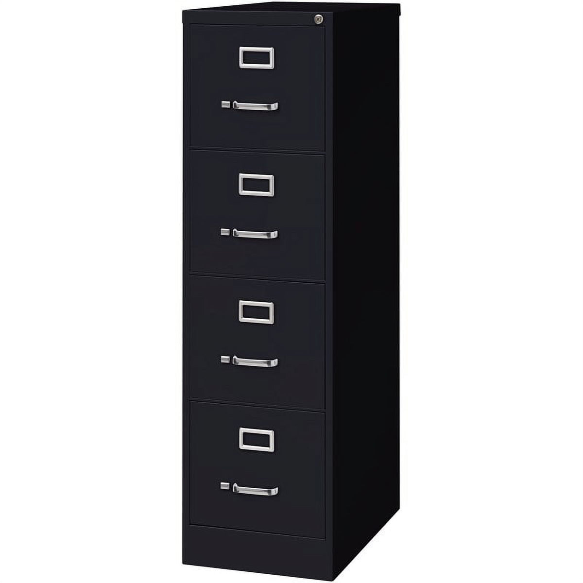 Pemberly Row 4 Drawer Steel 25" Deep Letter File Cabinet in Black