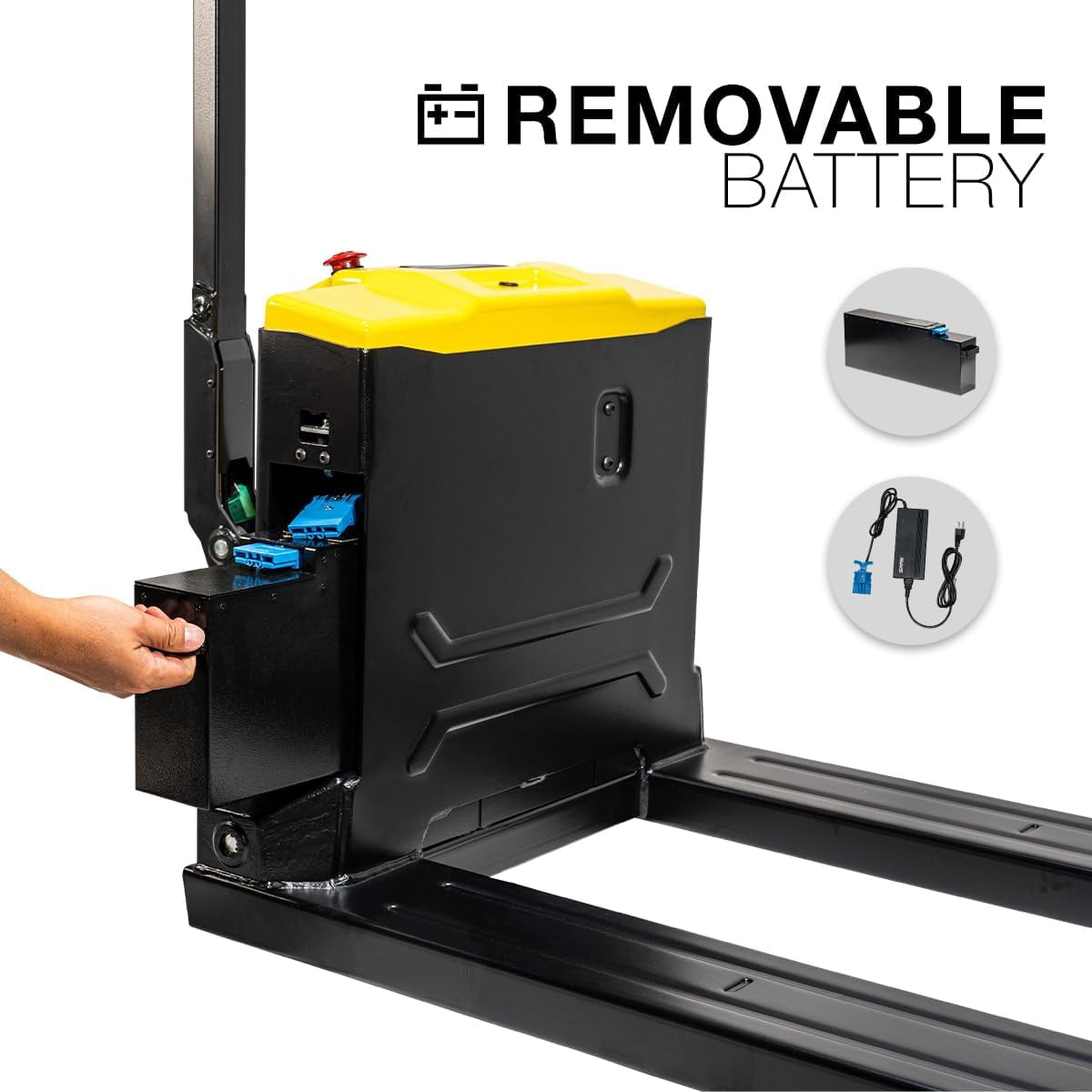 Stark USA Full Electric Pallet Jack Truck, 3300LB Capacity Motorized Pallet Lift Trucks, 48" x 27" Fork Size, Powered Lithium Battery Truck For Indoor Storage & Material Handling, Set Of 2